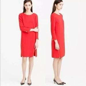 J.Crew Red Double Zipper Shift Dress | Size 2